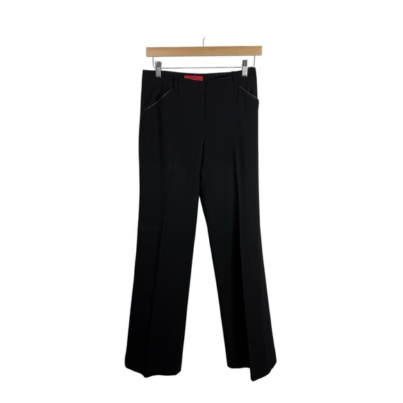 Saks Fifth Avenue Red Label Women’s Trousers Leather Detailing Black Size 0 - Picture 1 of 8